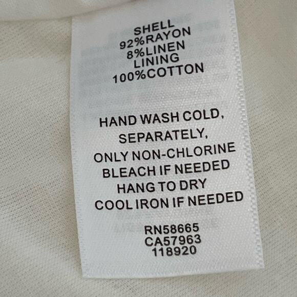 New ~ CASLON , Nordstrom ~  Flutter Sleeve V-Neck Dress Medium 100% cotton Linen - Picture 4 of 7